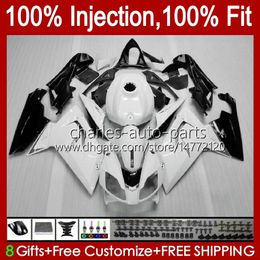 Injection Body For Aprilia RS4 RS-125 RSV RS 125 RR 125RR 06-11 34No.8 RSV-125 RSV125 RS125 R 06 07 08 09 10 11 White black RSV125RR 2006 2007 2008 2009 2010 2011 Fairings