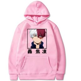 Anime Hoodies My Hero Academia Pullover Casual Hooded Harajuku Sweatshirt Todoroki Shoto Y0804