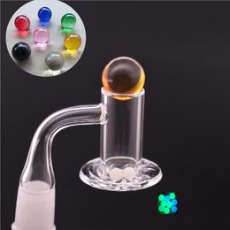 Dhl free Bevelled Edge Quartz Banger nail With red green blue pink Carb Cap Terp Pearls Cyclone Spinning banger Nails 10mm 14mm 18mm