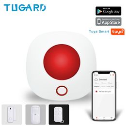 Tugard Tuya Wireless Strobe Siren System With Remote Control Indoor Simple Smart Life Wifi Home Security Burglar Alarm Kit