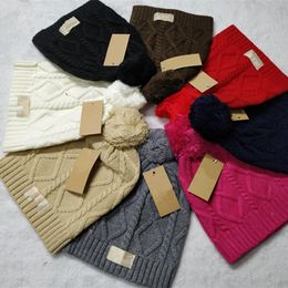 -Marca de inverno de malha fisios chapéus para senhoras das mulheres tricotar com letra etiqueta Bonnet Beanie Caps Ao Ar Livre Chapéu de esqui