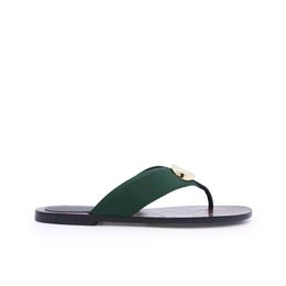 mens womens fashion 10MM t-bar sandals flat slippers sports pool leather thong slides outdoor beach flip flops with Metal hardware