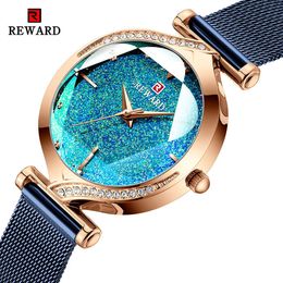 REWARD Fashion Women Watches Top Luxury Brand Women's Quartz Watch Stainless Steel Waterproof Ladies Bracelet Wristwatch 210616