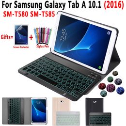 Light Backlit Keyboard Case For Samsung Galaxy Tab A A6 10.1 2016 SM-T580 SM-T585 T580 T585 Tablet Cover Wireless Keyboard