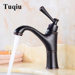 Bathroom basin Faucet Black Oil Brushed Luxury Sink Mixer Tap Deck Mounted Hot&Cold Sink Mixer Tap Faucet Brass Faucet