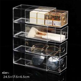 Cosmetic Organiser Multifunctional Storage Box Transparent Acrylic Lipstick Makeup Brush Home Office Stationery Storage Box Pen 210331