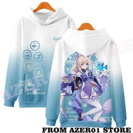 Genshin Impact Sangonomiya Kokomi 3D Stampa Felpe con cappuccio Fashion Winer Suit Sportswear con cappuccio Gioventù Kawaii Donne / Uomini The Hooded Y211122