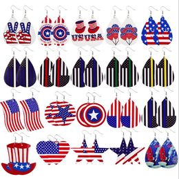 Independence Day leather earrings American flag leather earrings 20 Colours suitable for women GC533