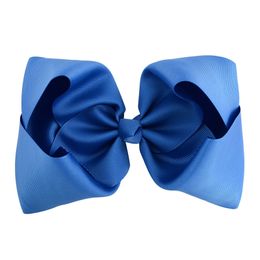 20 Colors 8 Inch Grosgrain Ribbon Bow Hairpin Clips Girls Large Bowknot Barrette Kids Hair Boutique Bows Children Hair Accessories