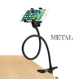 Metal Strong Long Arm Flexible Bed Lazy Bracket Desk Desktop Mount Stand Cell Phone Holder