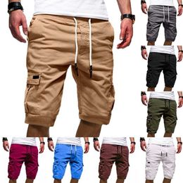 Fashion Men Shorts Cargo Summer Jogger Solid Short Pants Mens Casual Comfortable Outdoor Beach Size S-4XL 210714