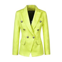 Women's Suits & Blazers Stunning Bright Yellow Candy Colour Fashion Celebrity Women European American Design Slim Blazer High Quality