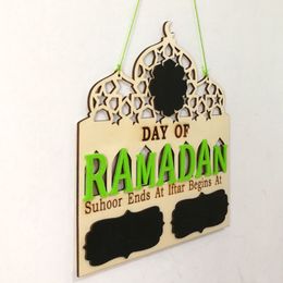 Islam Ramadan Countdown To EID Mubarak Advent Wooden Hanging Message Board Home DIY Decorations Crafts Party Supplies C6UC 210408