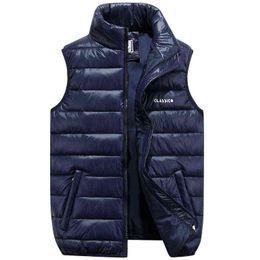 Men Vest Casual Vest Autumn and Winter Thickening Increase S-6Xl Down Jacket Men G1108
