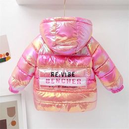 Baby Girls Winter Jacket Kids Warm Colourful Coat Children Hooded Parka Outerwear Snowsuit Boys Clothing 1-7 Years Old 211027