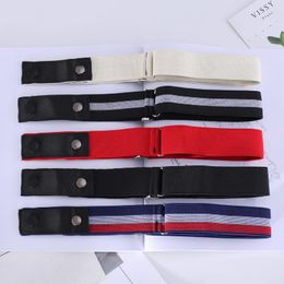 Belts AWAYTR Fashion Elastic Belt Solid Color Classic Stripe Unisex Invisible Strapless Girl Jeans Skirt Decorative Girdle