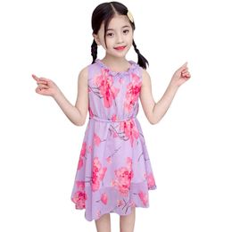 Girl Dresses Floral Pattern Dress For Girls Ruffles Children Summer Costumes 6 8 10 12 14 210528