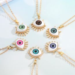 S2532 Fashion Jewellery Evil Eye Pendant Necklace Geometric Blue Eyes Choker Necklaces