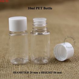 50pcs/lot 10ml Plastic PET Facial Cream Lotion Bottle 1/3OZ Emulsion Container Packaging White Screw Cap Refillable Pothood qty
