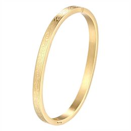 5cm Small Size Kids Bangle and 5.8cm Diameter Mother Bangle Stainless Steel High Quality Jewellery Gold Colour Bracelet Wholesale Q0719