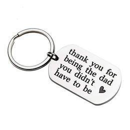 10Pieces/Lot Fashion Jewellery Key Chains Ring Father Day Gifts for Stepfather Father Birthday Gift for New Dad Adopted Father