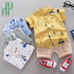 Hh Baby Boy Clothing Sets 2021 Summer Boys Cartoon Suits Kids Cotton Shirts Shorts Sets Boy Toddler Clothes Children's Clothing G1023