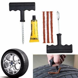 Car Tyre Repair Tool Set Auto Tyre Puncture Repair Plug Repairing Kit Needle Patch Fix Tool Rubber Stripe Garage Car Accessories