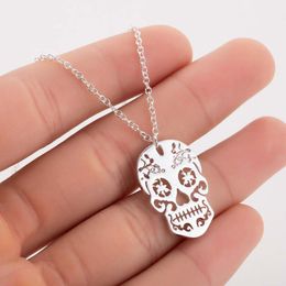 Smjel Gothic Jewelry Skull Skeleton Collane Collane Pendenti per le donne Punk Pirate Choker Mexican Halloween Gifts Collanos 1621 V2