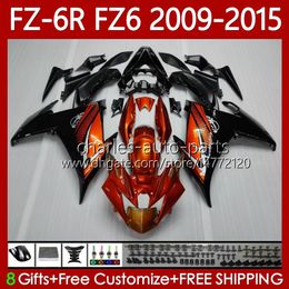 Kit de corpo para Yamaha FZ6N FZ6 FZ 6R 6N 6 R N 600 09-15 TRABALHO 103NO.0 FZ-6R FZ600 FZ6R 09 10 11 12 13 14 15 FZ-6N 2009 2010 2012 2013 2014 2015 OEM Laranja de Fábrica