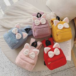 cartoon mini plush cat backpack of new fund of 2021 autumn winters is the explosion of private baby small backpack X0529