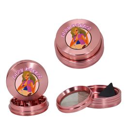 new metal herb grinder 63mm four layer Aluminium alloy smoking accessaries beauty printing for tobacco