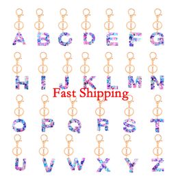 Party A Z Letter Keychains Car Keyrings Rings Holder Women Key Chains Accessories Fashion Personalised Alphabet Bag Charms