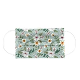 2021 Disposable adult flower printing mask protective three-layer breathable non-woven fabric