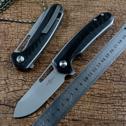 TWO SUN TS380 M390 Steel Gift Outdoor Folding Pocket Knives Stonewash Blade TC4 Carbon Fiber Handle Flipper Openning Gift Collections