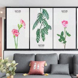 frosted film windows Australia - Window Stickers Film Privacy Natural Plants Frosted Glass Sticker UV Blocking Heat Control Coverings Tint For Homedecor