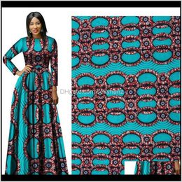 Clothing Apparel Drop Delivery 2021 100Percent Polyester Prints Ankara Binta Real Wax High Quality 6 Yards African Fabric For Party Dress Rse