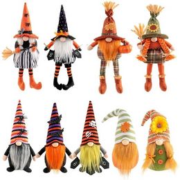 Halloween party decoration Long Legs with Broom Dwarf Doll Creative Faceless Dolls Home Desktop Ornaments 4961