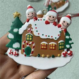 2021 Christmas Decoration tree house Ornament Birthdays Party Gift Product Personalized Family Of 4 Ornaments Pandemic DIY Resin Accessories SD15