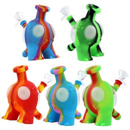 water glass hookah Smoking props wax burner dab rigs 5.3" silicone hose joint Three feet blame