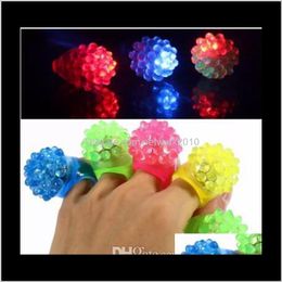 Decoration Event Festive Supplies Home Garden Drop Delivery 2021 Arrival Flash Mitts Cool Led Light Up Flashing Bubble Ring Rave Blinking S