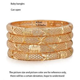 Bangle Flower France Small Child Gold Colour Bangles For Girls Kids Bracelet Baby Wear Bracelets Gift Blessing319c