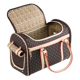 Luxury Pet Carrier Puppy Small Dog Wallet Cat Valise Sling Bag Waterproof Premium PU Leather Carrying Handbag for Outdoor Travel Walking Poodle Pomeranian