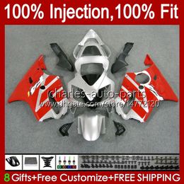 OEM Body For HONDA Silver Red CBR600FS CBR600F4i F4 i 600CC 01-03 Bodywork 46No.167 CBR 600 F4i 600F4i FS CC 01 02 03 CBR600 F4i 2001 2002 2003 Injection Mould Fairing