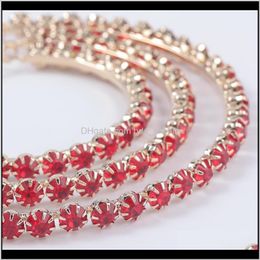& Hie Jewelryfashion Trendy Stunning Glass Rhinestone Gems Hoop For Women Jewellery Fashion Statement Earrings Aessories Drop Delivery 2021 Equ