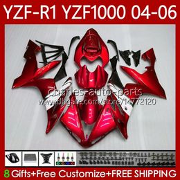 OEM Body Kit For YAMAHA YZF-R1 YZF1000 YZF R 1 1000CC 2004 2005 2006 Bodywork 89No.155 YZF R1 1000 Metallic Red CC YZFR1 04 05 06 YZF-1000 2004-2006 Motorcycle Fairings