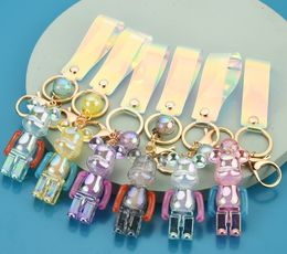 Acrylic Symphony Bear Keychain Robot Bear Key Accessories Bag Car Pendant Handbag Wholesale Jewellery cute gift Women girl