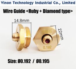 EDM Parts Molybdenum Ruby Guide Ø0.192mm or Ø0.195mm (Ruby+Diamond type) used for Medium Speed Wire Cutting Machines