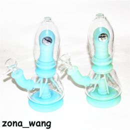 Hookahs water bongs New eye Silicone & Glass Dab Rig Nectar Kit with dry herb bowl