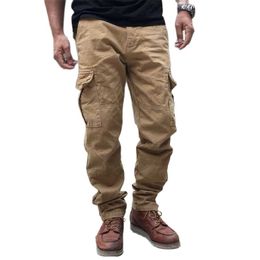 Military Style Cargo Pants Men Casual Cotton Trousers Regular Slim Leg Zipper Street Fashion Tactical Man Clothing 210715