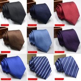 Bow Ties Men's Jacquard Striped For Men Classic Neckties Wedding Business Party Luxury Red Black Pink Tie Polyester Necktie